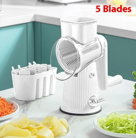 3-Blade Rotary Vegetable Chopper & Cheese Grater for Easy Prep