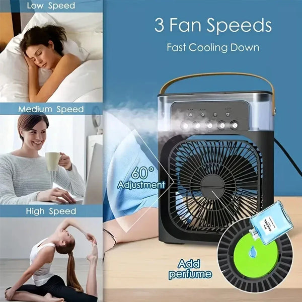 Portable Desk Air Cooler – Cooling Fan, Humidifier & Night Light