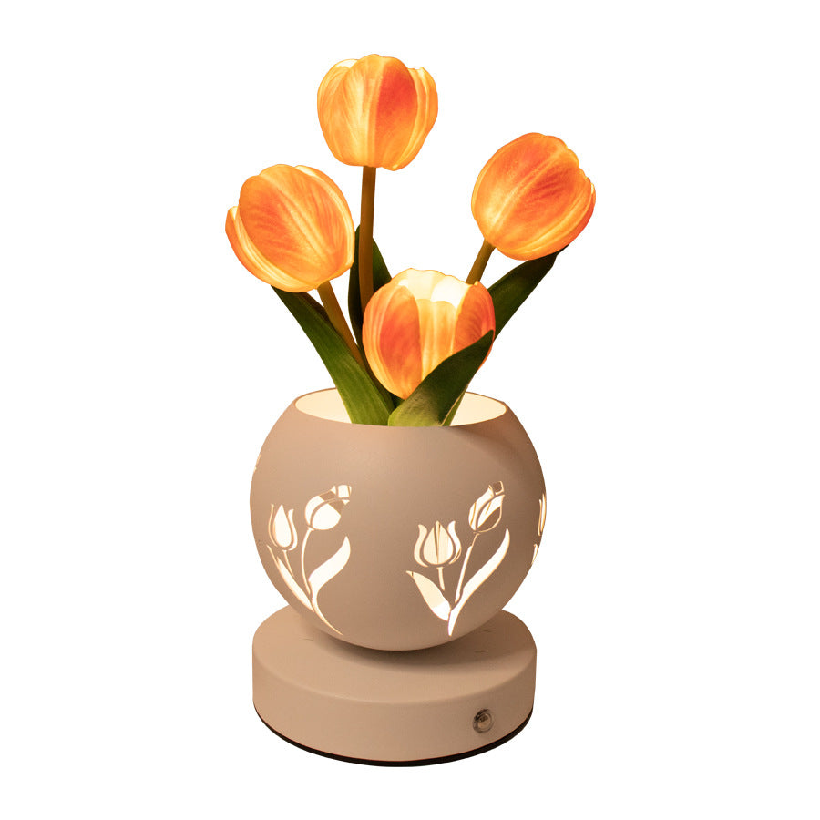 Tulip Flower LED Table Lamp – Warm Glow Decorative Night Light