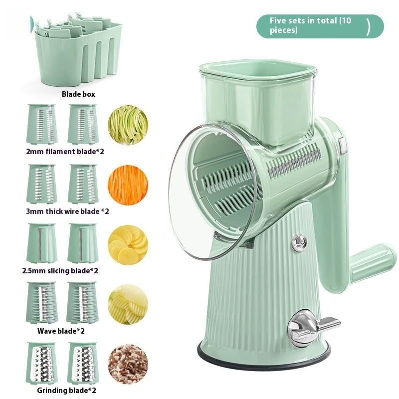 3-Blade Rotary Vegetable Chopper & Cheese Grater for Easy Prep