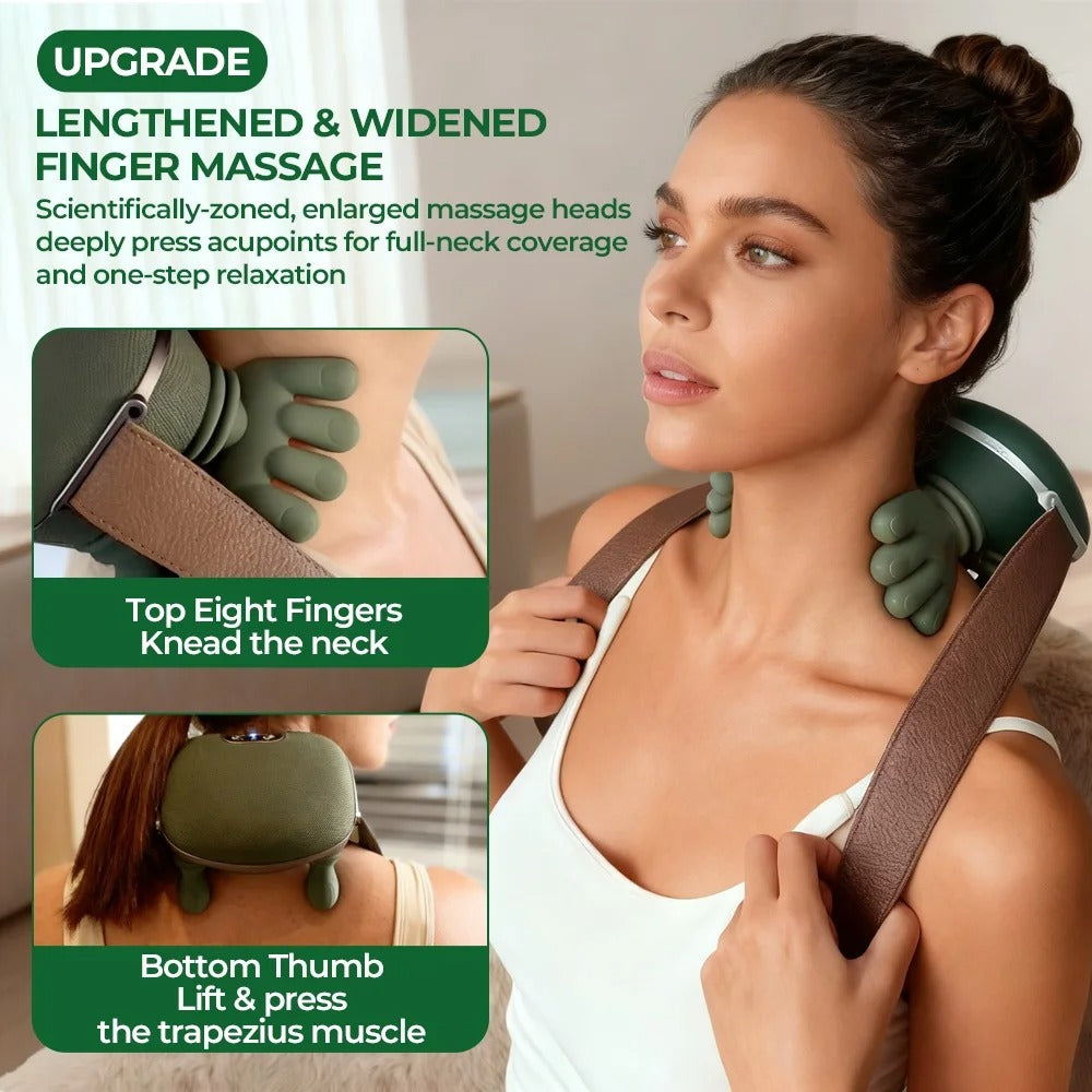 Wireless Neck & Shoulder Massager with Heat for Deep Muscle Relief