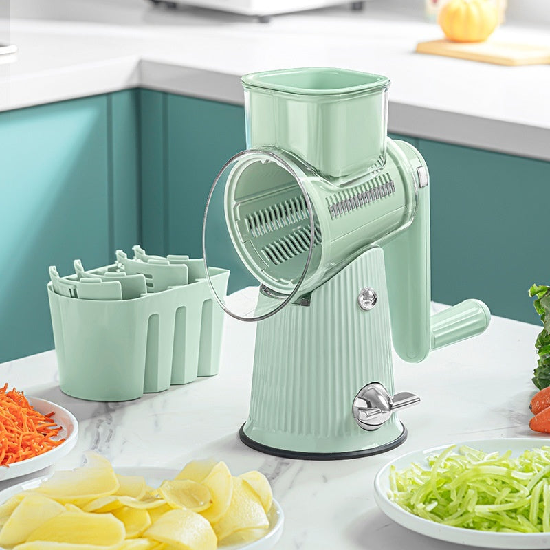 3-Blade Rotary Vegetable Chopper & Cheese Grater for Easy Prep