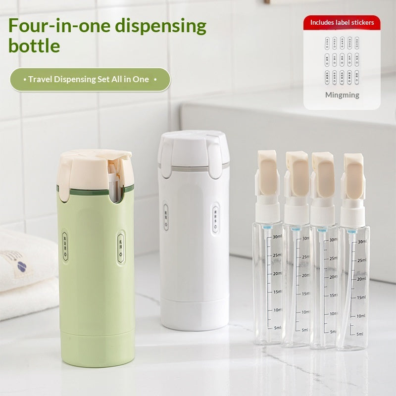 4-in-1 Travel Dispenser Bottle | Leakproof Portable Toiletry Set