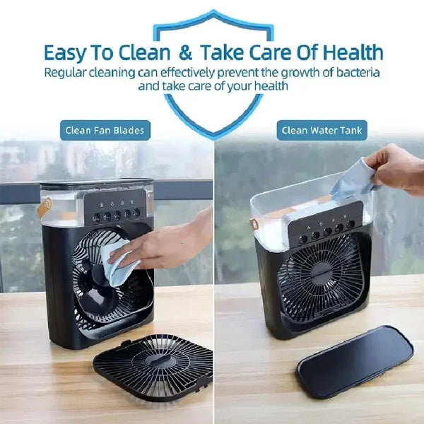 Portable Desk Air Cooler – Cooling Fan, Humidifier & Night Light