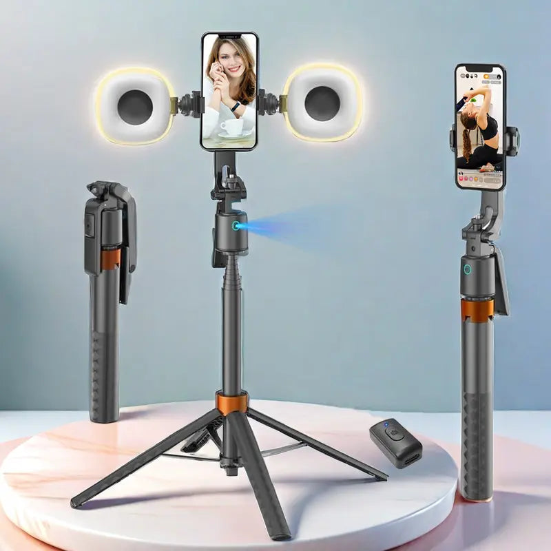 360° AI Face Tracking Gimbal Selfie Stick with Tripod