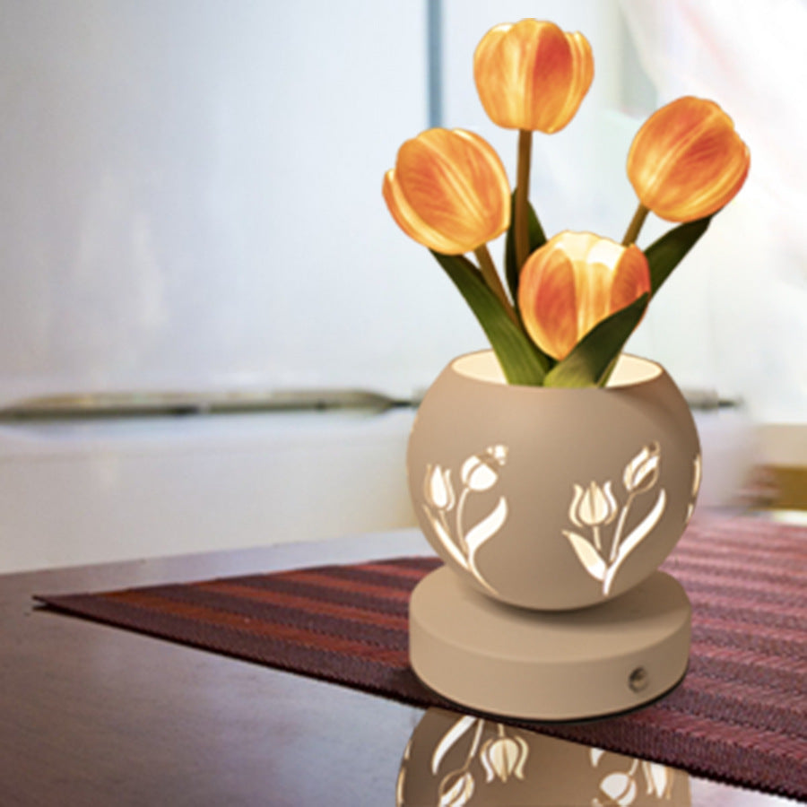 Tulip Flower LED Table Lamp – Warm Glow Decorative Night Light